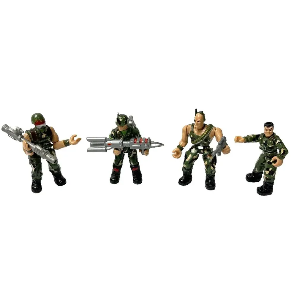 Chap Mei Military Soldiers Tactical Force 4 Men Figures w/ 3 Weapons Set